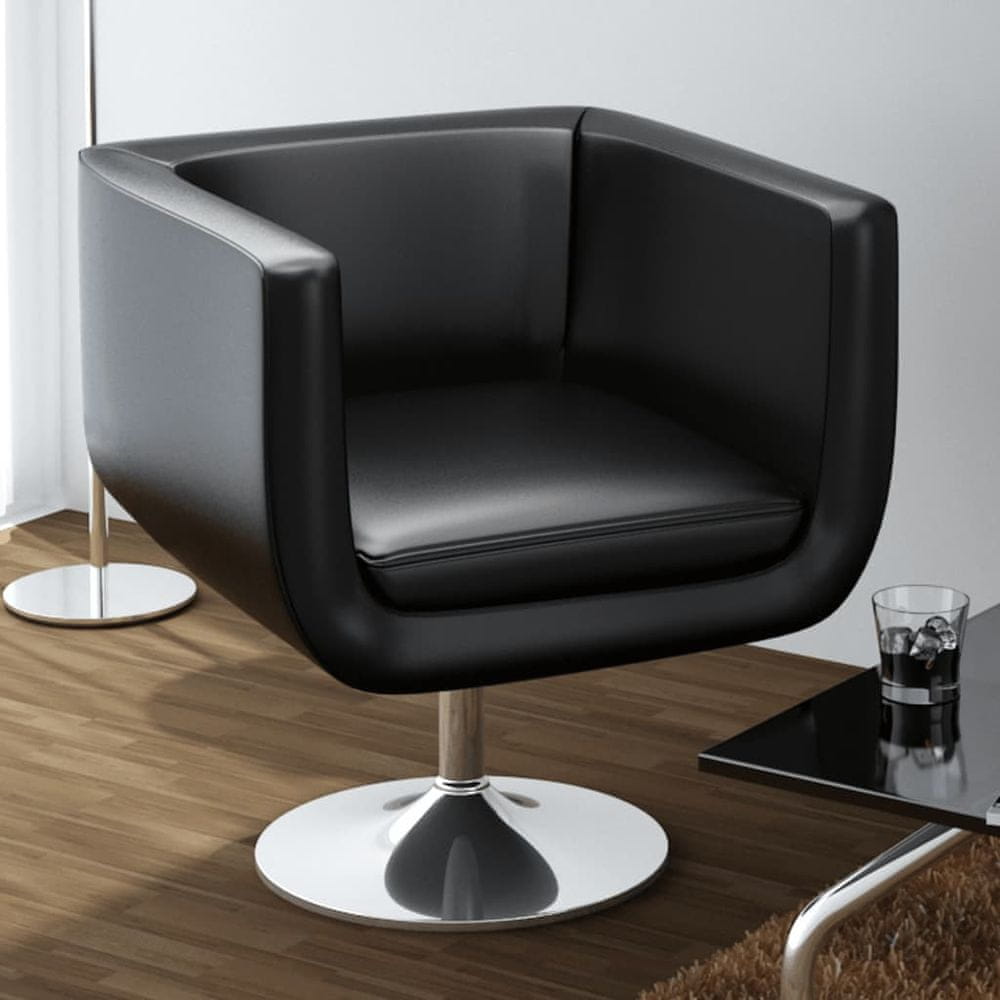 Petromila vidaXL Barová stolička, čierna, umelá koža